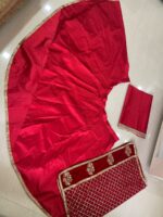 Alia Bhatt Red Color Satin Silk Fabric Lehenga Choli