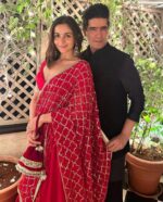 Alia Bhatt Red Color Satin Silk Fabric Lehenga Choli