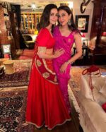 Alia Bhatt Red Color Satin Silk Fabric Lehenga Choli