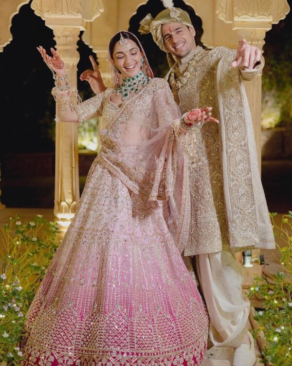Kiara Advani Dual Shade Soft Georgette Fabric Bridal Lehenga Choli