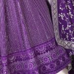 Purple Color Faux Georgette Fabric Sequence Thread Work Lehenga Choli