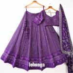 Purple Color Faux Georgette Fabric Sequence Thread Work Lehenga Choli