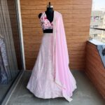 Light Pink Color Faux Georgette Fabric Sequence Thread Work Lehenga Choli