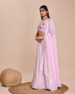 Light Pink Color Faux Georgette Fabric Sequence Thread Work Lehenga Choli