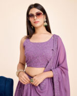 Light Purple Color Faux Georgette Fabric Sequence Embroidery Work Lehenga Choli Light Purple Color Faux Georgette Fabric Sequence Embroidery Work Lehenga Choli