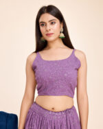 Light Purple Color Faux Georgette Fabric Sequence Embroidery Work Lehenga Choli Light Purple Color Faux Georgette Fabric Sequence Embroidery Work Lehenga Choli