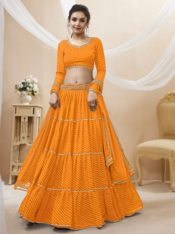 Yellow Color Georgette Fabric Lehenga