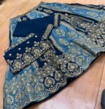 Blue Color Faux Georgette Fabric Sequence Embroidery Work Lehenga Choli
