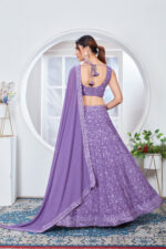 Light Purple Color Faux Georgette Fabric Sequence Embroidery Work Lehenga Choli