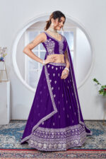 Purple Color Faux Georgette Fabric Sequence Embroidery Work Lehenga Choli