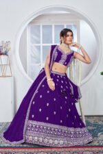 Purple Color Faux Georgette Fabric Sequence Embroidery Work Lehenga Choli