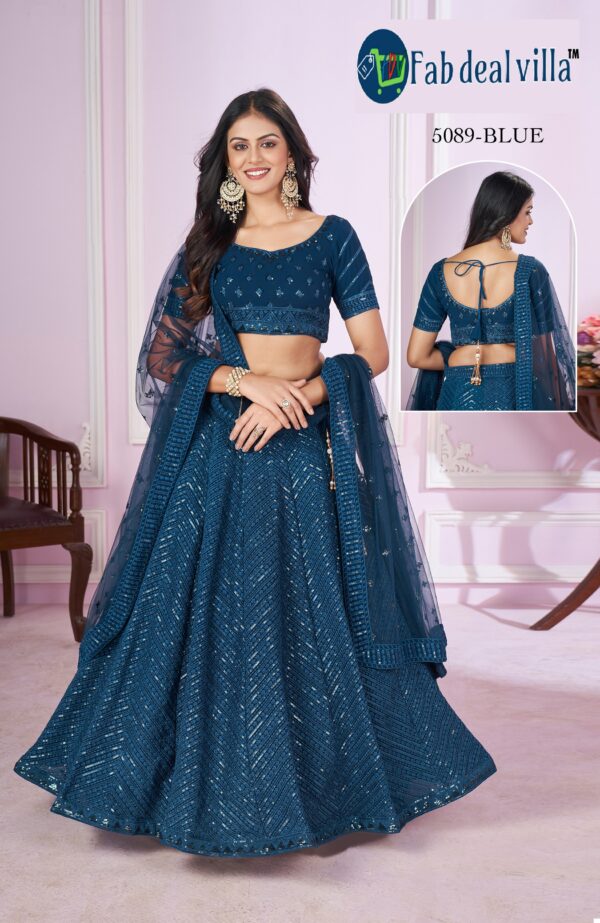 Blue Color Georgette Fabric Lehenga