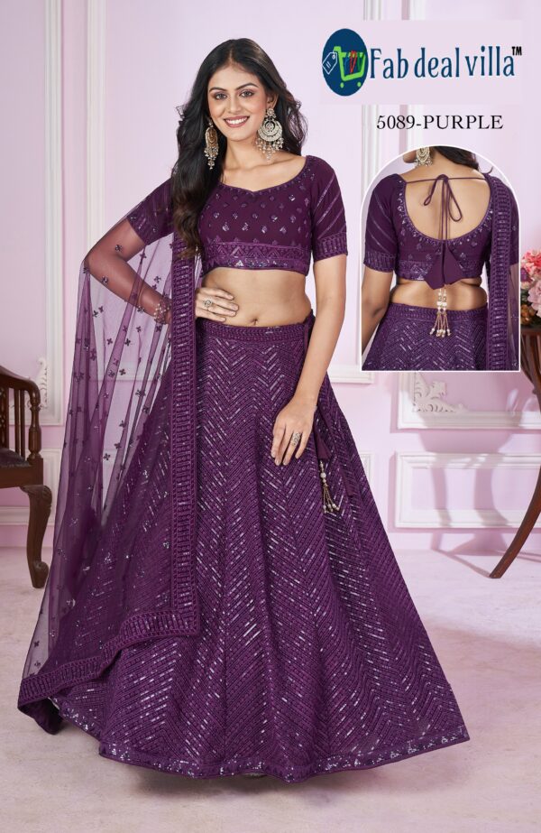 Purple Color Georgette Fabric Lehenga