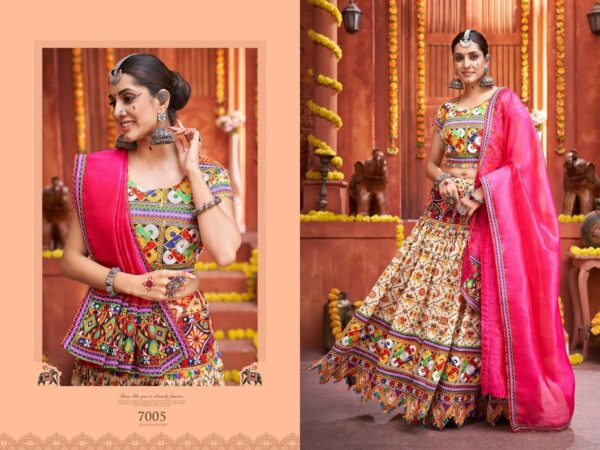 Multi Color Cotton Fabric Navratri Festival Lehenga