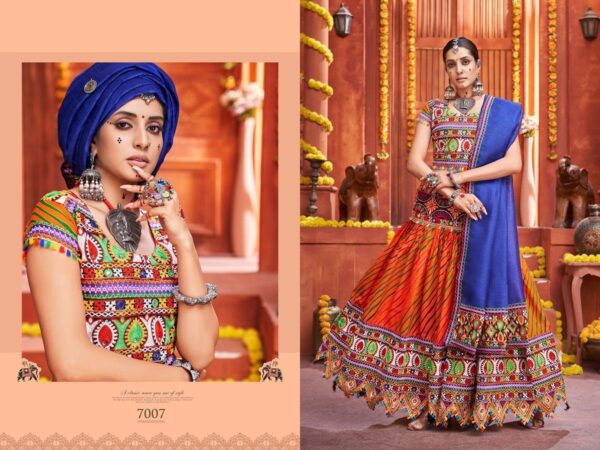 Multi Color Cotton Fabric Navratri Festival Lehenga