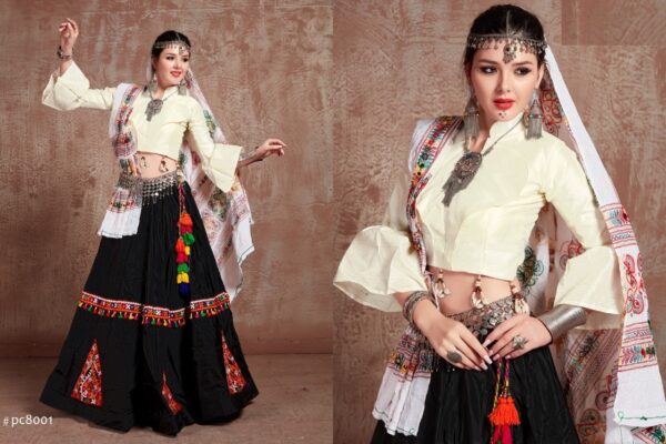 Multi Color Cotton Fabric Navratri Festival Lehenga