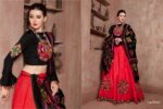 Red Color Cotton Fabric Navratri Festival Lehenga