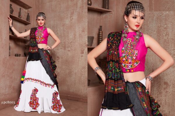 Multi Color Cotton Fabric Navratri Festival Lehenga