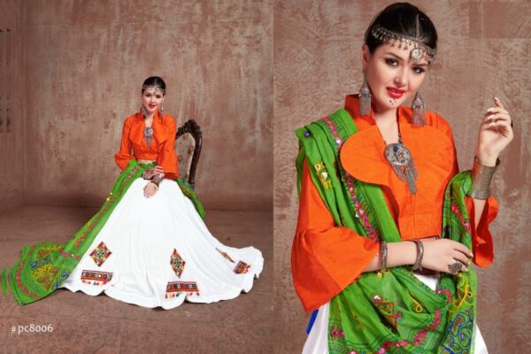 Multi Color Cotton Fabric Navratri Festival Lehenga