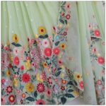 Pastel Green Color Crystal Fabric Sequence Embroidery Work Lehenga Choli