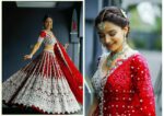 Red Heavy Butterfly Net Beautiful Embroidery Work Bridal Lehenga