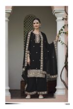 Black Color Real Georgette Fabric Embroidery Sequence Work Suit