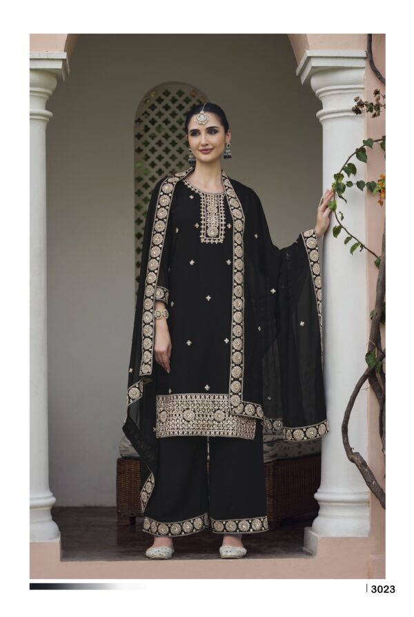 Black Color Real Georgette Fabric Embroidery Sequence Work Suit