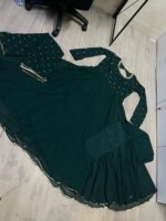 Green Color Soft Georgette Fabric Sequence Work Anarkali Suit