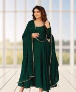 Green Color Soft Georgette Fabric Sequence Work Anarkali Suit