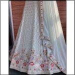 Light Pista Color Faux Georgette Fabric Sequence Embroidery Work Lehenga Choli