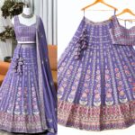 Rosy Purple Color Faux Georgette Fabric Sequence Embroidery Work Lehenga Choli