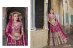 Pink Color Heavy Butterfly Net Fabric Beautiful Embroidery Work Bridal Lehenga