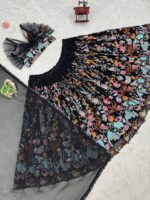 Black Color Faux Georgette Fabric Thread With Sequence Work Lehenga-FDVKDQRC315BLACK (11) Black Color Faux Georgette Fabric Thread With Sequence Work Lehenga