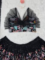 Black Color Faux Georgette Fabric Thread With Sequence Work Lehenga-FDVKDQRC315BLACK (14) Black Color Faux Georgette Fabric Thread With Sequence Work Lehenga