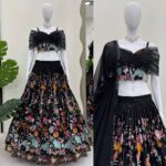 Black Color Faux Georgette Fabric Thread With Sequence Work Lehenga-FDVKDQRC315BLACK (4) Black Color Faux Georgette Fabric Thread With Sequence Work Lehenga