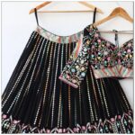 Black Color Star Faux Georgette Fabric Sequence Embroidery Work Lehenga Choli-FDVDZ2264BLACK (3) Black Color Star Faux Georgette Fabric Sequence Embroidery Work Lehenga Choli