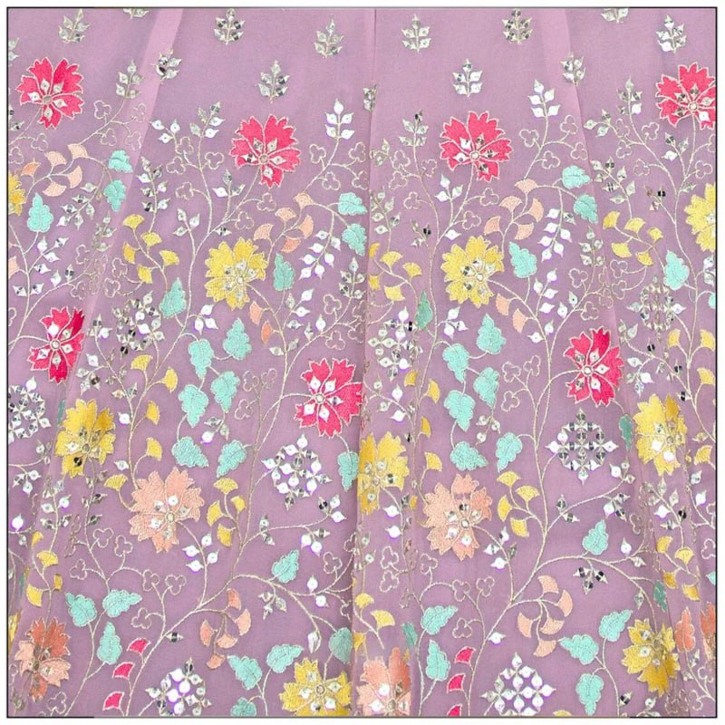 Light Purple Color Star Faux Georgette Fabric Sequence Embroidery Work Lehenga Choli