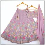 Light Purple Color Star Faux Georgette Fabric Sequence Embroidery Work Lehenga Choli-FDVDZ2266LIGHTPURPLE (5) Light Purple Color Star Faux Georgette Fabric Sequence Embroidery Work Lehenga Choli