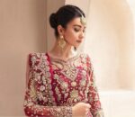 Maroon Color Heavy Butterfly Net Beautiful Embroidery Work Bridal Gown