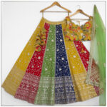 Multi Color Star Faux Georgette Fabric Sequence Embroidery Work Lehenga Choli