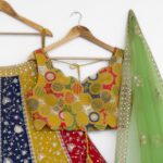 Multi Color Star Faux Georgette Fabric Sequence Embroidery Work Lehenga Choli