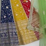Multi Color Star Faux Georgette Fabric Sequence Embroidery Work Lehenga Choli