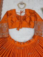 Orange Color Satin Silk Fabric With Sequence Work Lehenga-FDVKDQRC308ORANGE (10) Orange Color Satin Silk Fabric With Sequence Work Lehenga