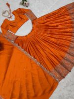 Orange Color Satin Silk Fabric With Sequence Work Lehenga-FDVKDQRC308ORANGE (6) Orange Color Satin Silk Fabric With Sequence Work Lehenga