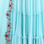 Sky Blue Color Star Faux Georgette Fabric Sequence Embroidery Work Lehenga Choli