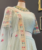 Sky Blue Color Star Faux Georgette Fabric Sequence Embroidery Work Lehenga Choli-FDVDZ2265SKYBLUE (3) Sky Blue Color Star Faux Georgette Fabric Sequence Embroidery Work Lehenga Choli