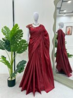 Maroon Color Jimmy Choo Silk Fabric Saree