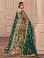 Green Color Heavy Butterfly Net Beautiful Embroidery Work Bridal Suit