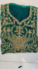 Green Color Heavy Butterfly Net Beautiful Embroidery Work Bridal Suit