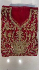 Maroon Color Heavy Butterfly Net Beautiful Embroidery Work Bridal Suit